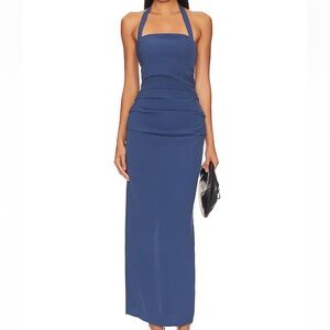 Lioness Navy Halter Maxi Dress